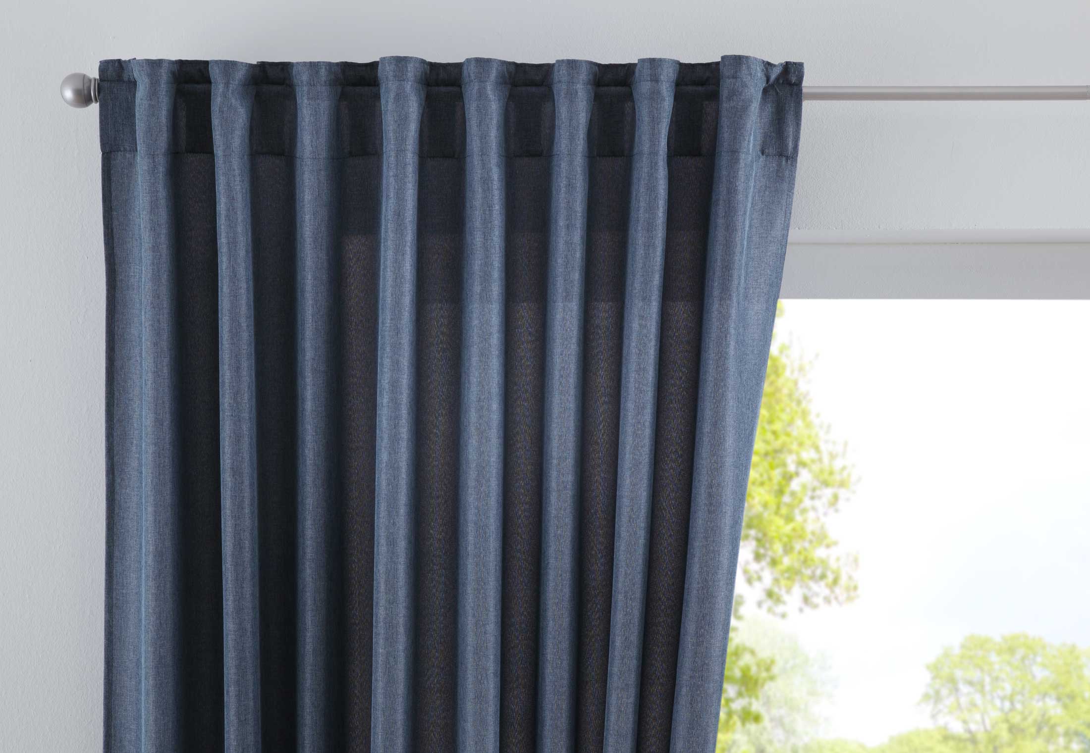Vorhang Verdeckte Schlaufen Cationic »JENA« Blickdicht Leinen Optik Gardine Meliert Gardinenband mit Raffhalter  2019037