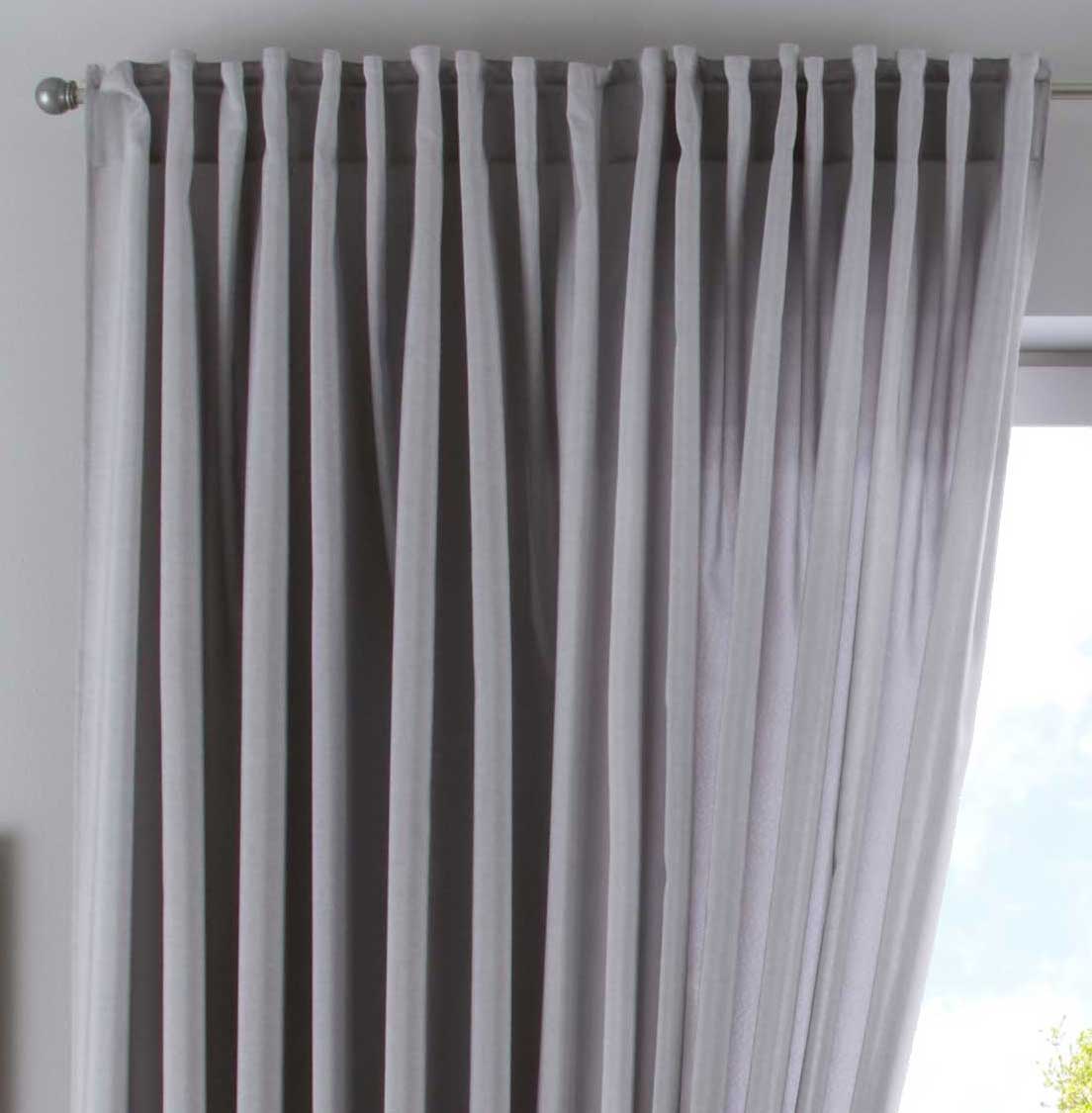 Vorhang Verdeckte Schlaufen Cationic »JENA« Blickdicht Leinen Optik Gardine Meliert Gardinenband mit Raffhalter  2019037
