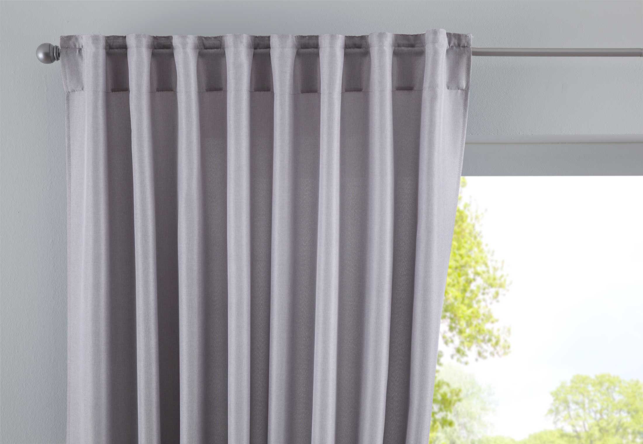Vorhang Verdeckte Schlaufen Cationic »JENA« Blickdicht Leinen Optik Gardine Meliert Gardinenband mit Raffhalter  2019037