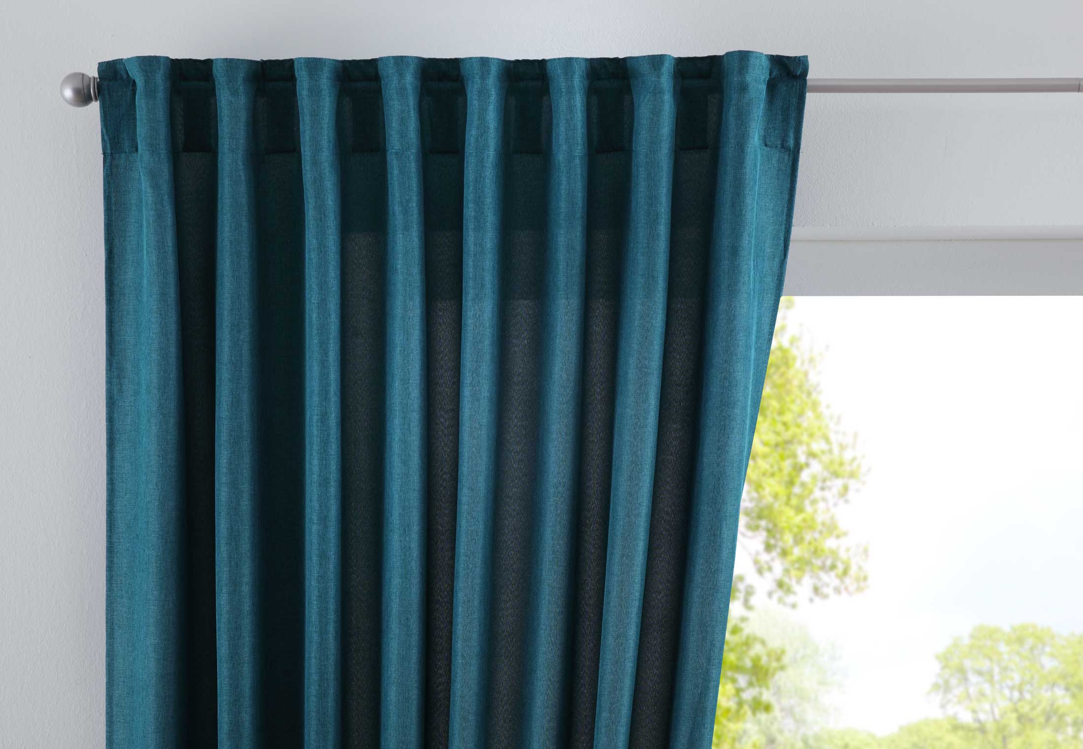Vorhang Verdeckte Schlaufen Cationic »JENA« Blickdicht Leinen Optik Gardine Meliert Gardinenband mit Raffhalter  2019037