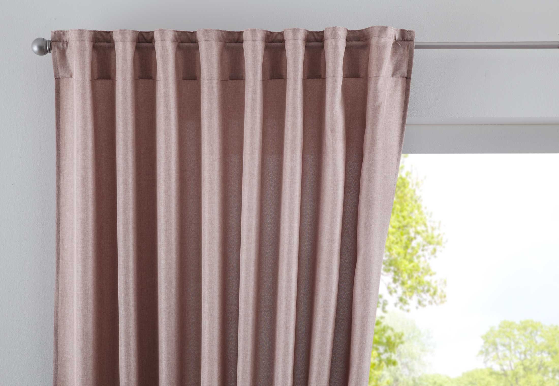 Vorhang Verdeckte Schlaufen Cationic »JENA« Blickdicht Leinen Optik Gardine Meliert Gardinenband mit Raffhalter  2019037