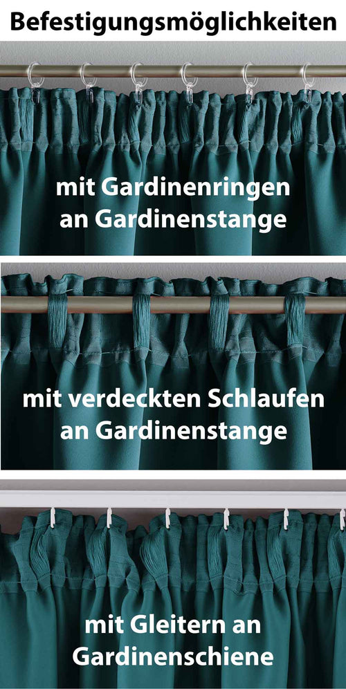 2er Set Verdunkelungsvorhänge Blickdicht »NewYork« verdeckte Schlaufen Thermo-Gardine Blackout  schalldämmend Kräuselband  202020610-2