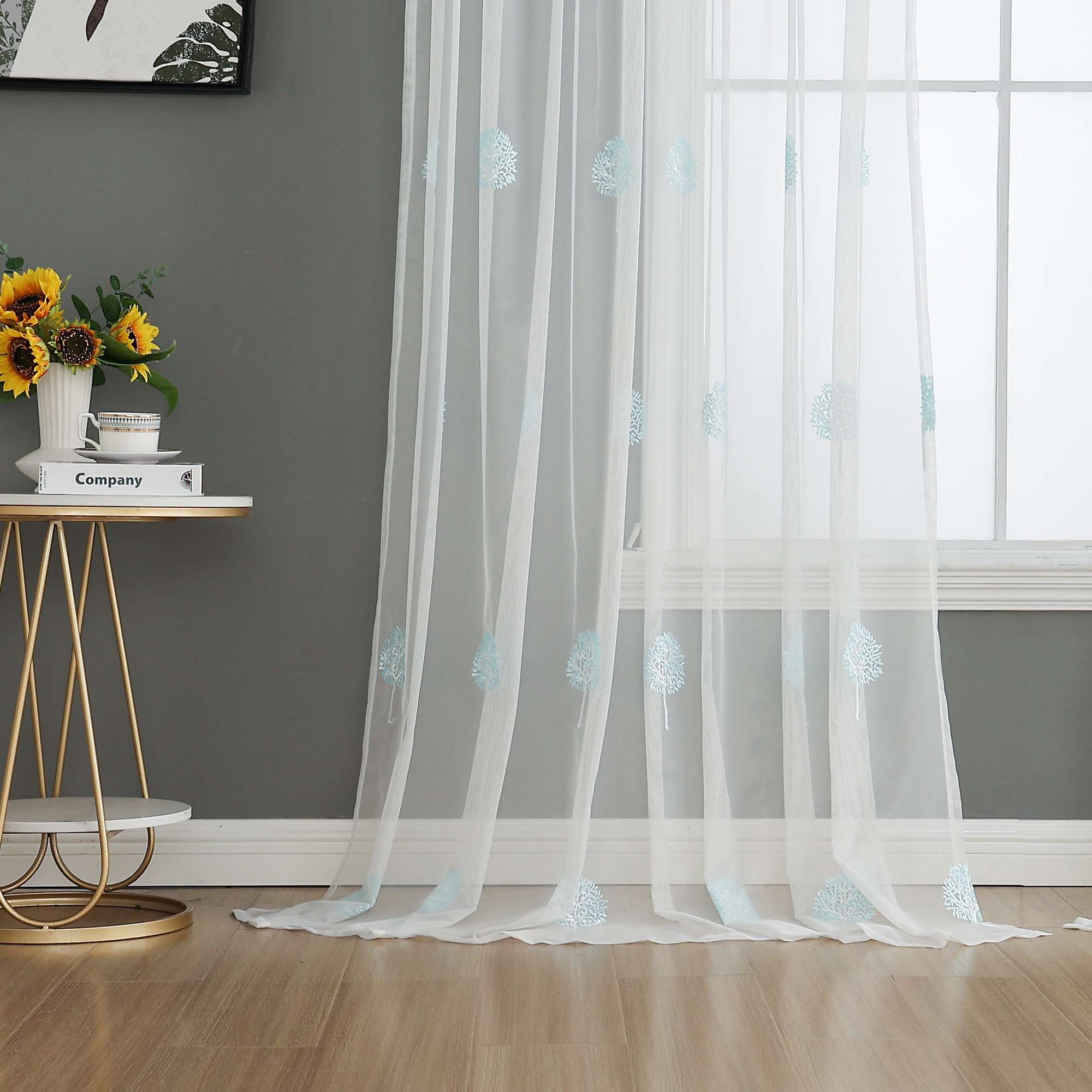 Gardine Raschel Stickerei  Design  »Florenz« Multiband für Gardinenschiene und Gardinenstange Elegante Fensterdekoration 2023200