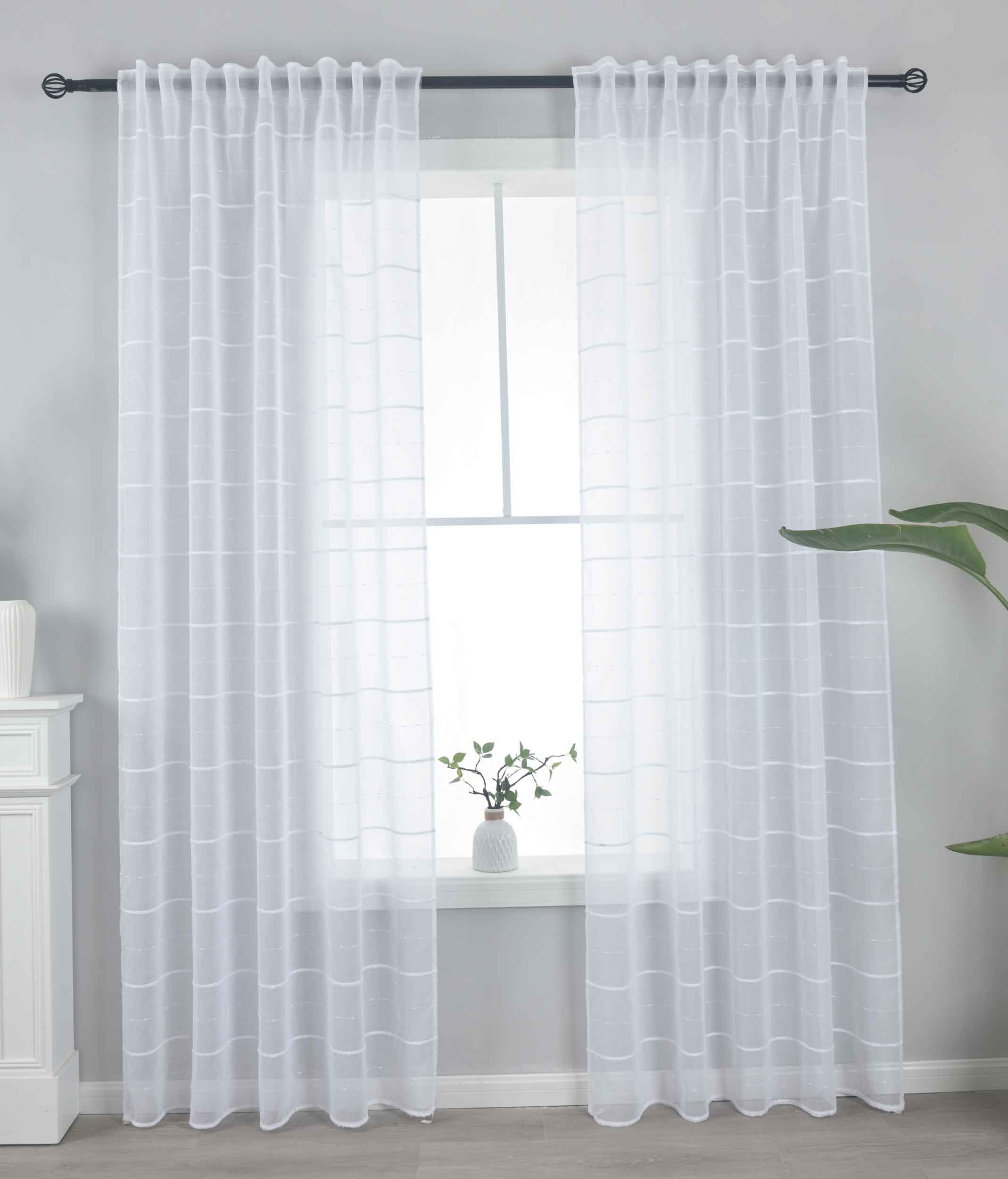2er Set Gardine »VALENCIA« Multiband Aufhängung Scherli Transparent Leinen-Optik 2023400-408S-2
