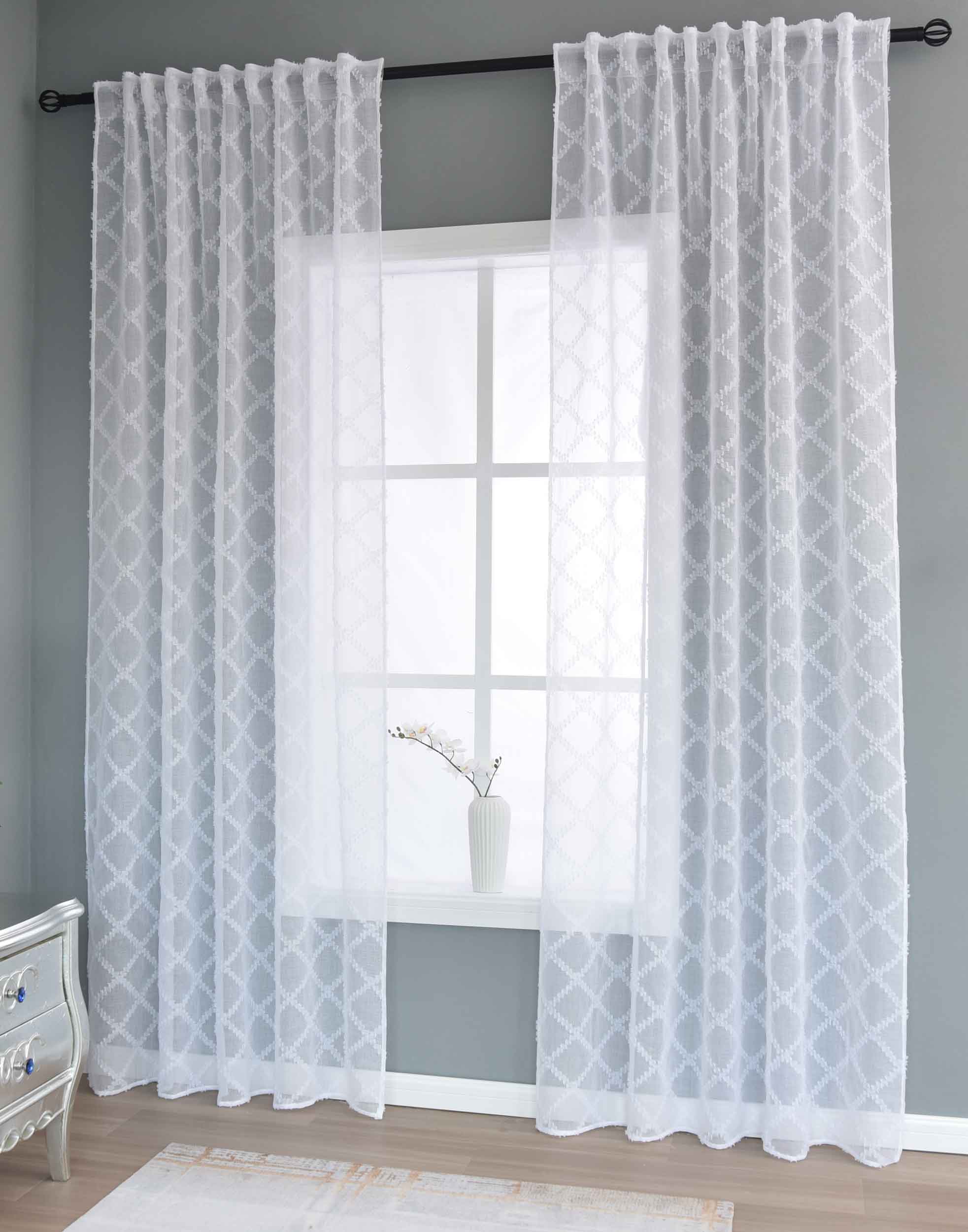 2er Set Gardine »VALENCIA« Multiband Aufhängung Scherli Transparent Leinen-Optik 2023400-408S-2