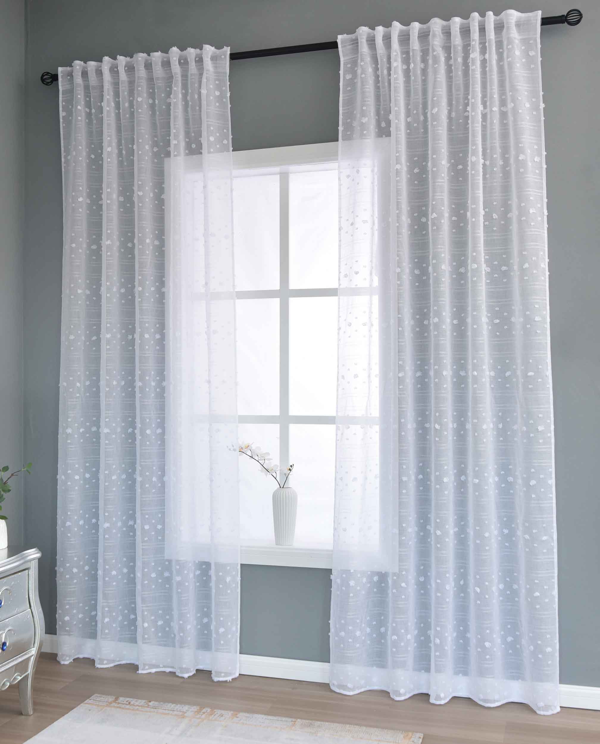 2er Set Gardine »VALENCIA« Multiband Aufhängung Scherli Transparent Leinen-Optik 2023400-408S-2