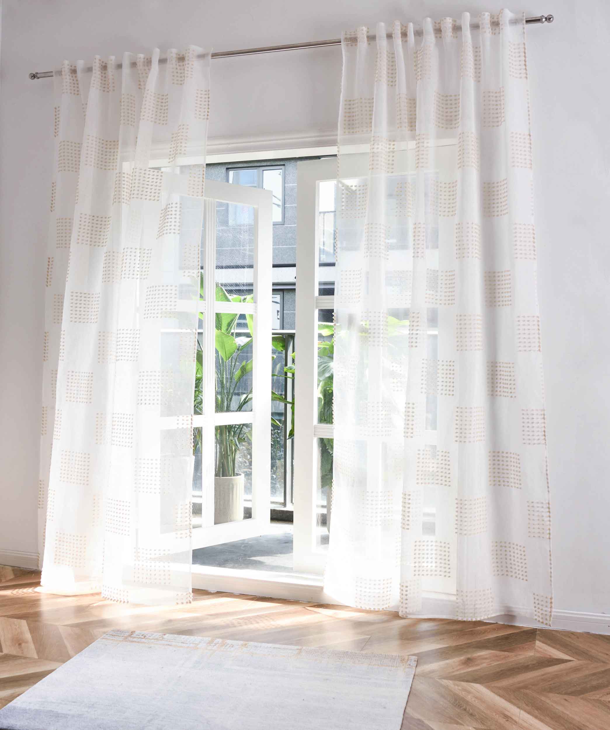2er Set Gardine »VALENCIA« Multiband Aufhängung Scherli Transparent Leinen-Optik 2023400-408S-2