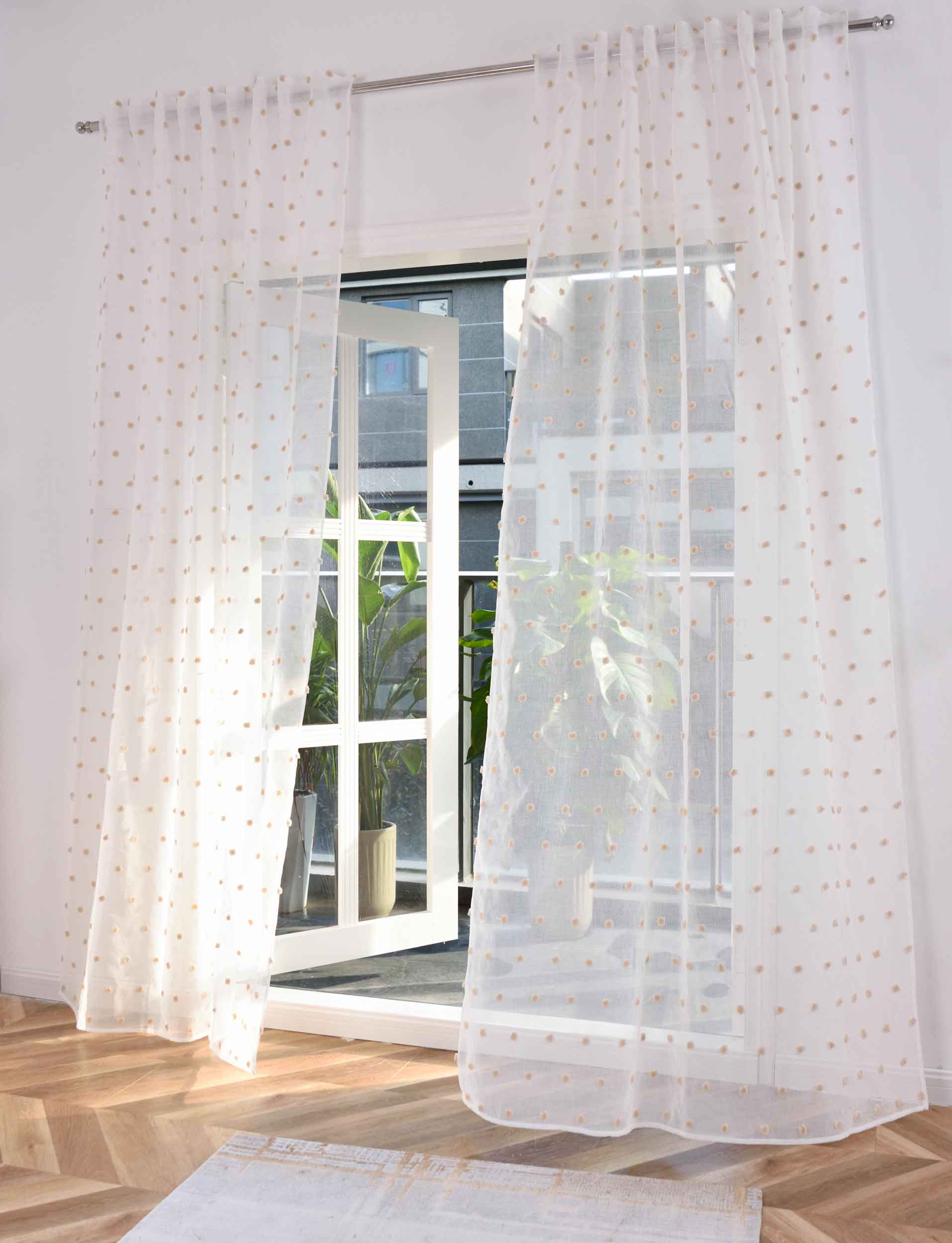 2er Set Gardine »VALENCIA« Multiband Aufhängung Scherli Transparent Leinen-Optik 2023400-408S-2