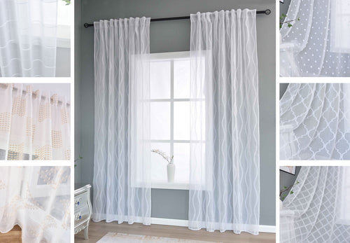 2er Set Gardine »VALENCIA« Multiband Aufhängung Scherli Transparent Leinen-Optik 2023400-408S-2