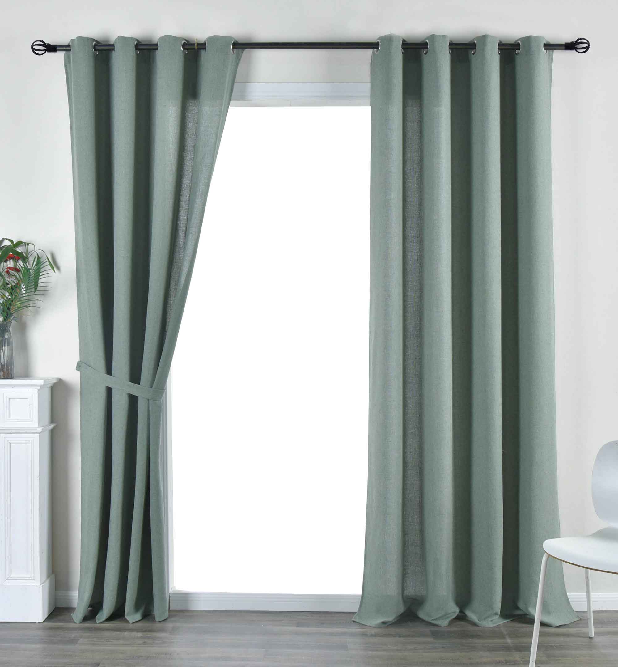 2er Set Vorhang Ösen »Essen« Cationic Raffhalter Leinenstruktur blickdicht lichtdurchlässig 210 g/m² 202430-2