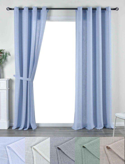 2er Set Vorhang Ösen »Essen« Cationic Raffhalter Leinenstruktur blickdicht lichtdurchlässig 210 g/m² 202430-2