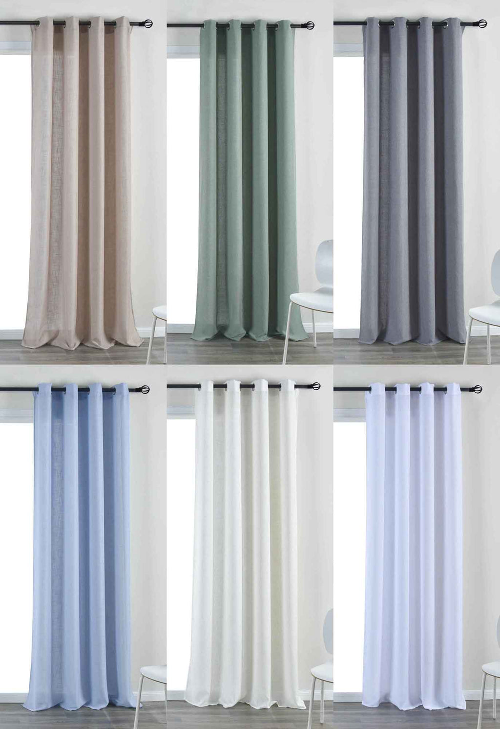 Vorhang Ösen »Essen« Cationic Raffhalter Leinenstruktur blickdicht lichtdurchlässig 210 g/m² 202430