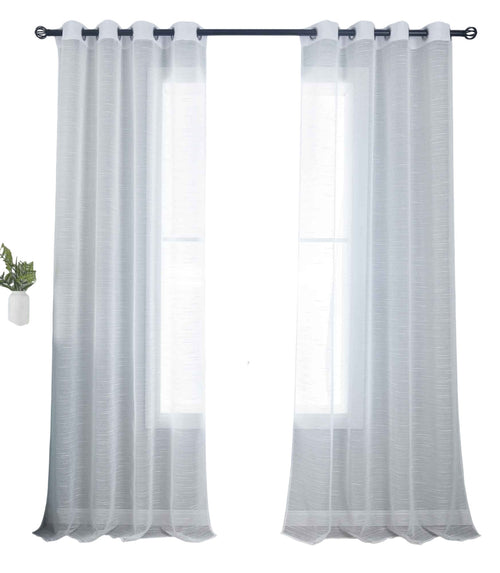 2er Set Gardinen »Dresden« Ösen HxB 245x135 cm Natur Raffhalter filigran leicht modern elegant Linienmuster 202440-2