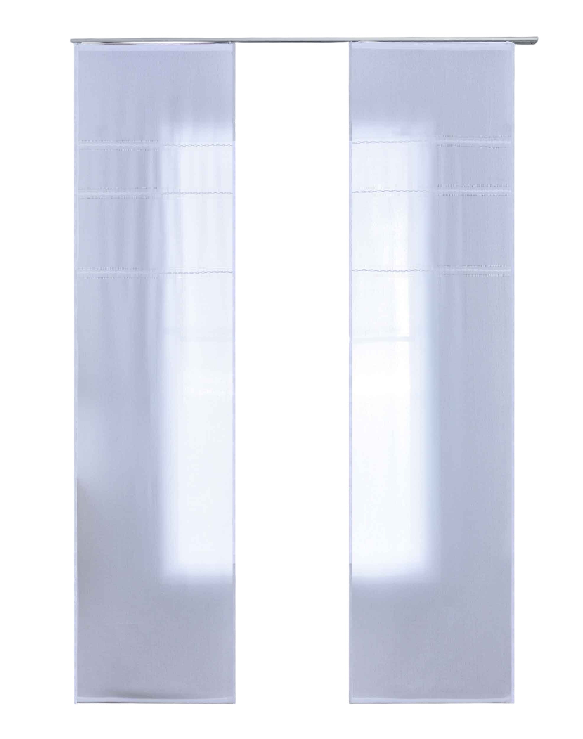 2er Set Halbtransparente Schiebegardinen mit Paneelwagen »Leipzig« Kettenmuster lichtdurchlässig elegante Struktur  202450P-2