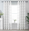 2er Set Halbtransparente Gardine mit Ösen HxB 245x140 cm Natur Meliert »Halle« Chenille Leinenbindung Lichtdurchlässig Halbtransparent 202480-2