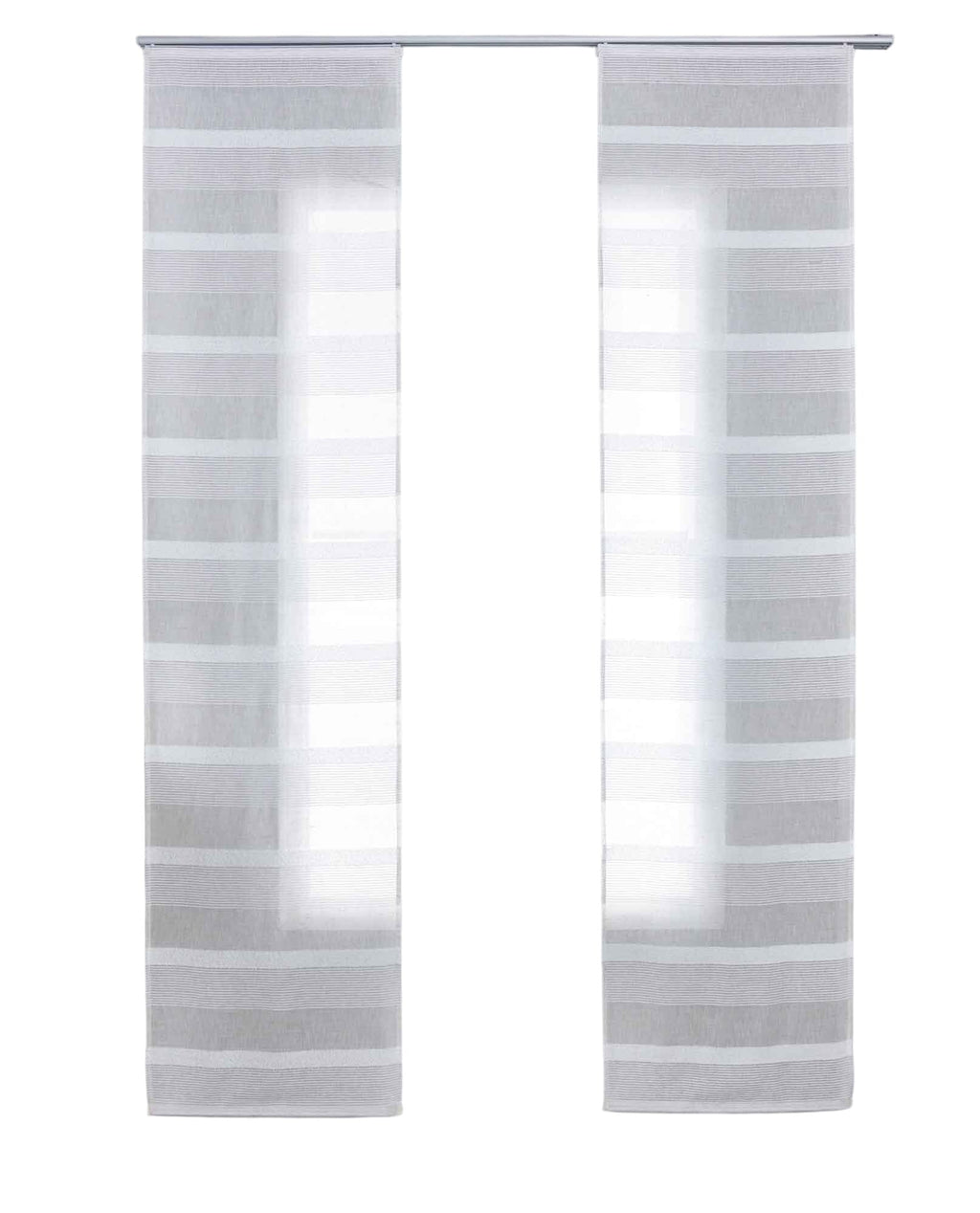 2er Set Halbtransparente Schiebegardinen Paneelwagen HxB 245x60 cm Natur Meliert »Halle« Chenille Leinenbindung Lichtdurchlässig Halbtransparent 202480P-2