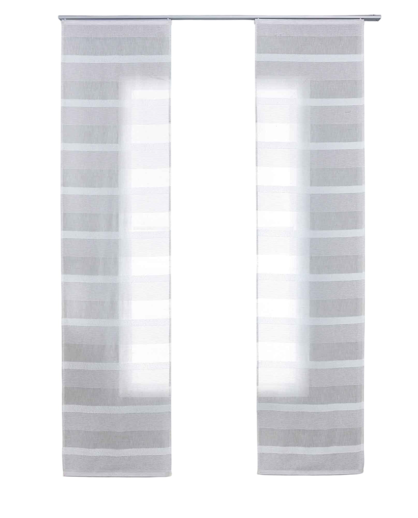 2er Set Halbtransparente Schiebegardinen Paneelwagen HxB 245x60 cm Natur Meliert »Halle« Chenille Leinenbindung Lichtdurchlässig Halbtransparent 202480P-2