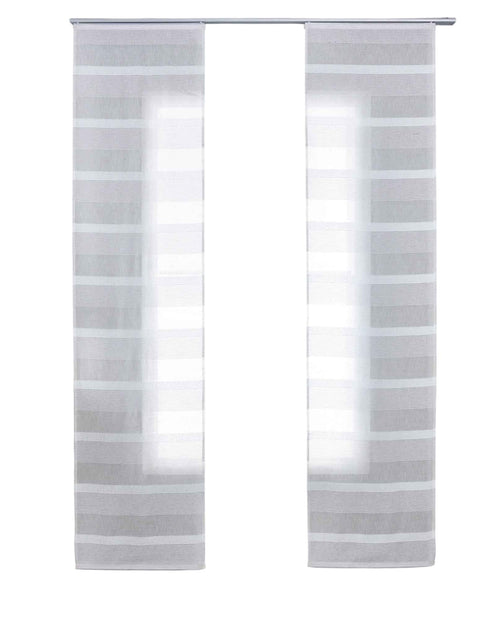 2er Set Halbtransparente Schiebegardinen Paneelwagen HxB 245x60 cm Natur Meliert »Halle« Chenille Leinenbindung Lichtdurchlässig Halbtransparent 202480P-2