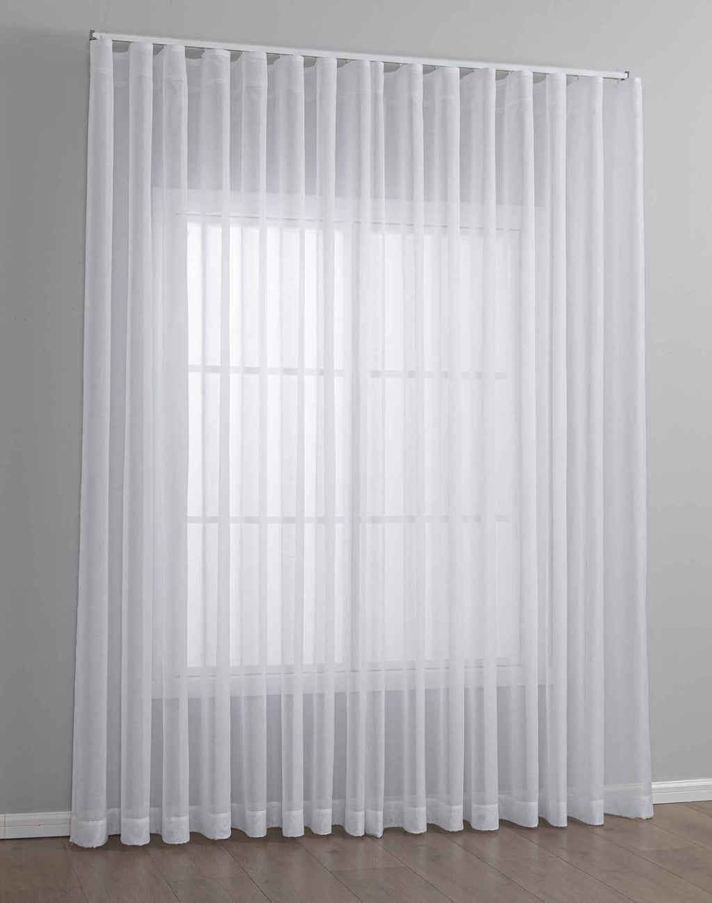 2er Set Gardinen Voile Batist mit Wellenband »Wien« 1:2 Wellenband Bleibandabschluß Knitterarm Wellenfall 2025100-2