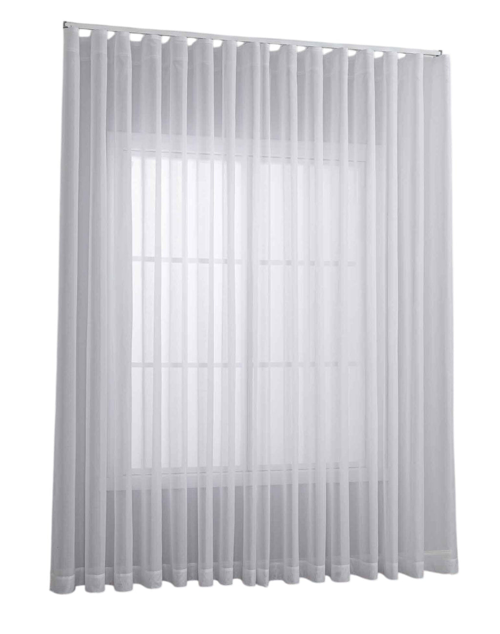 2er Set Gardinen Voile Batist mit Wellenband »Wien« 1:2 Wellenband Bleibandabschluß Knitterarm Wellenfall 2025100-2