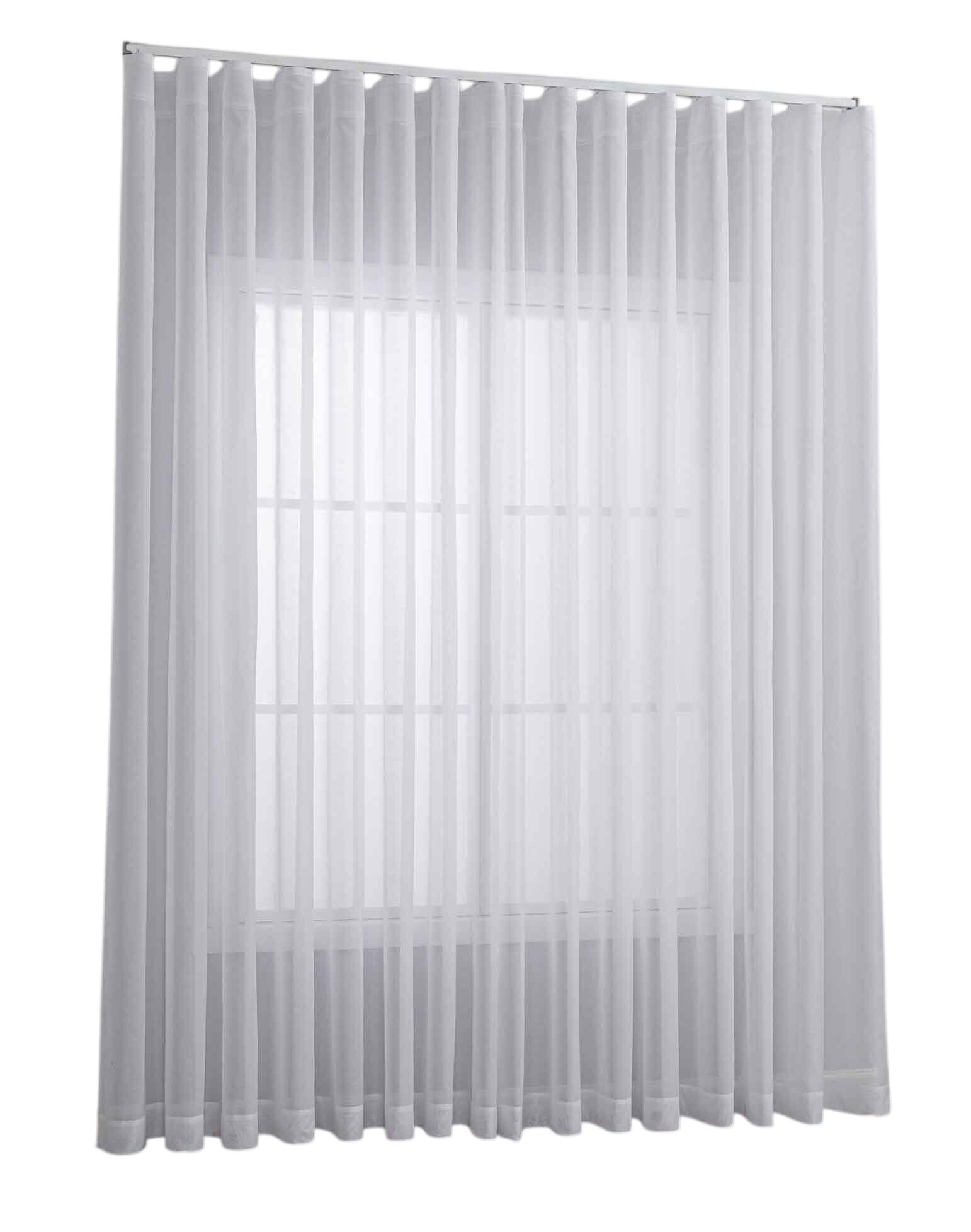 2er Set Gardinen Voile Batist mit Wellenband »Wien« 1:2 Wellenband Bleibandabschluß Knitterarm Wellenfall 2025100-2