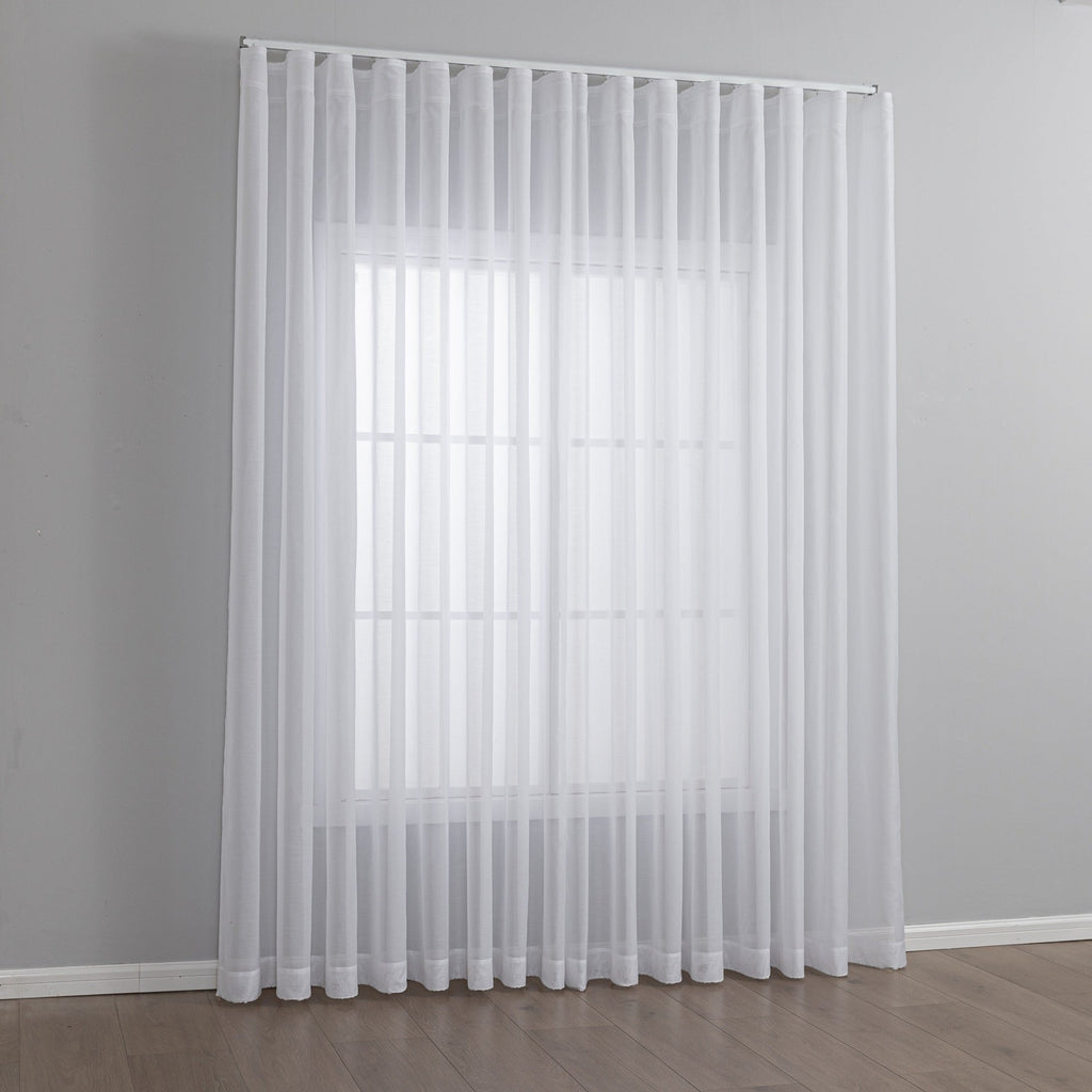 Gardine Voile Batist mit Wellenband »Wien« 1:2 Wellenband Bleibandabschluß Knitterarm Wellenfall 2025100