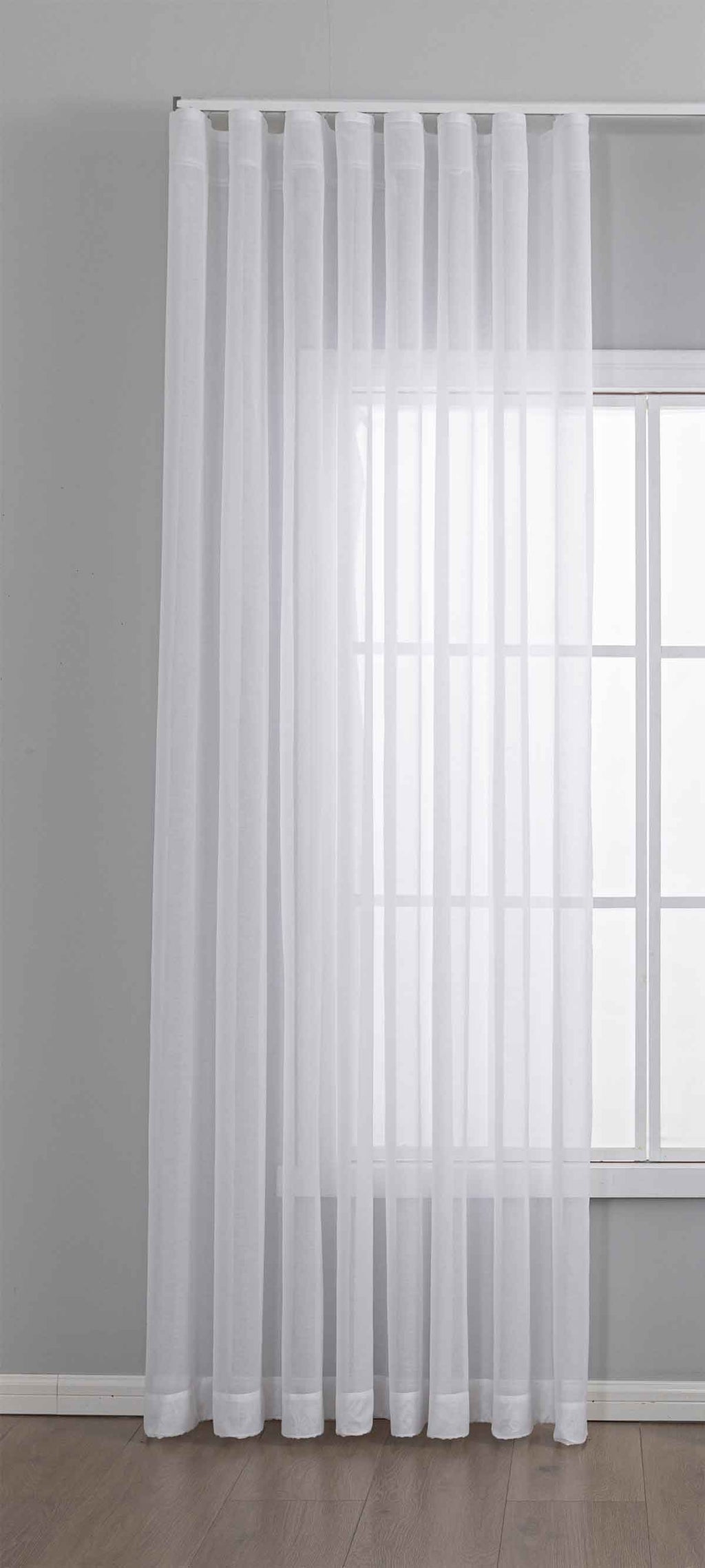Gardine Voile Batist mit Wellenband »Wien« 1:2 Wellenband Bleibandabschluß Knitterarm Wellenfall 2025100