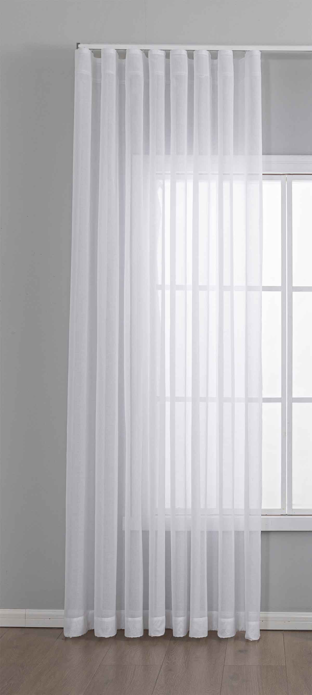 Gardine Voile Batist mit Wellenband »Wien« 1:2 Wellenband Bleibandabschluß Knitterarm Wellenfall 2025100