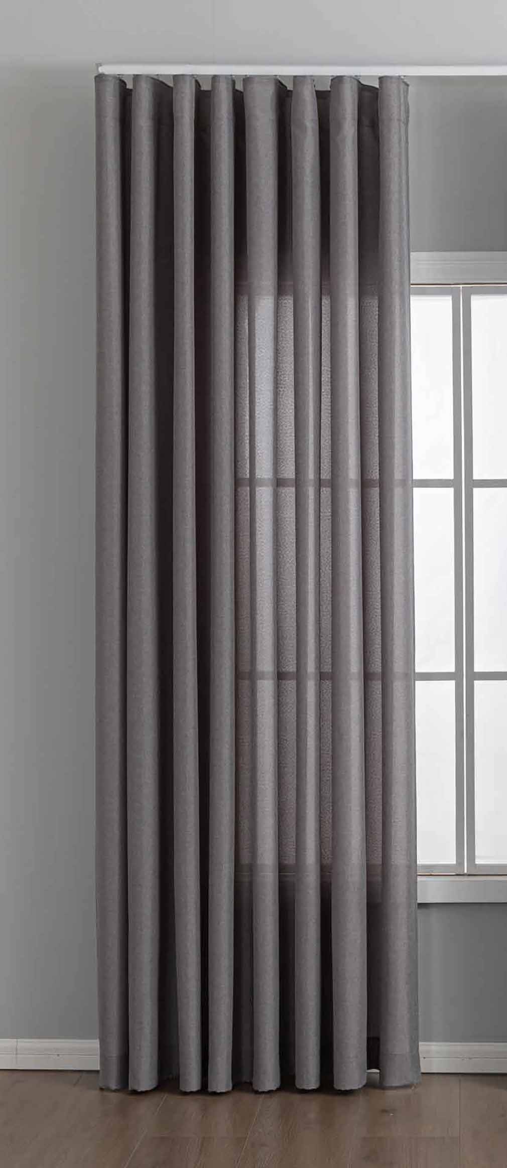 Vorhang Cationic mit Wellenband »Wien« 1:2 Wellenband Bleibandabschluß Knitterarm Wellenfall 2025110