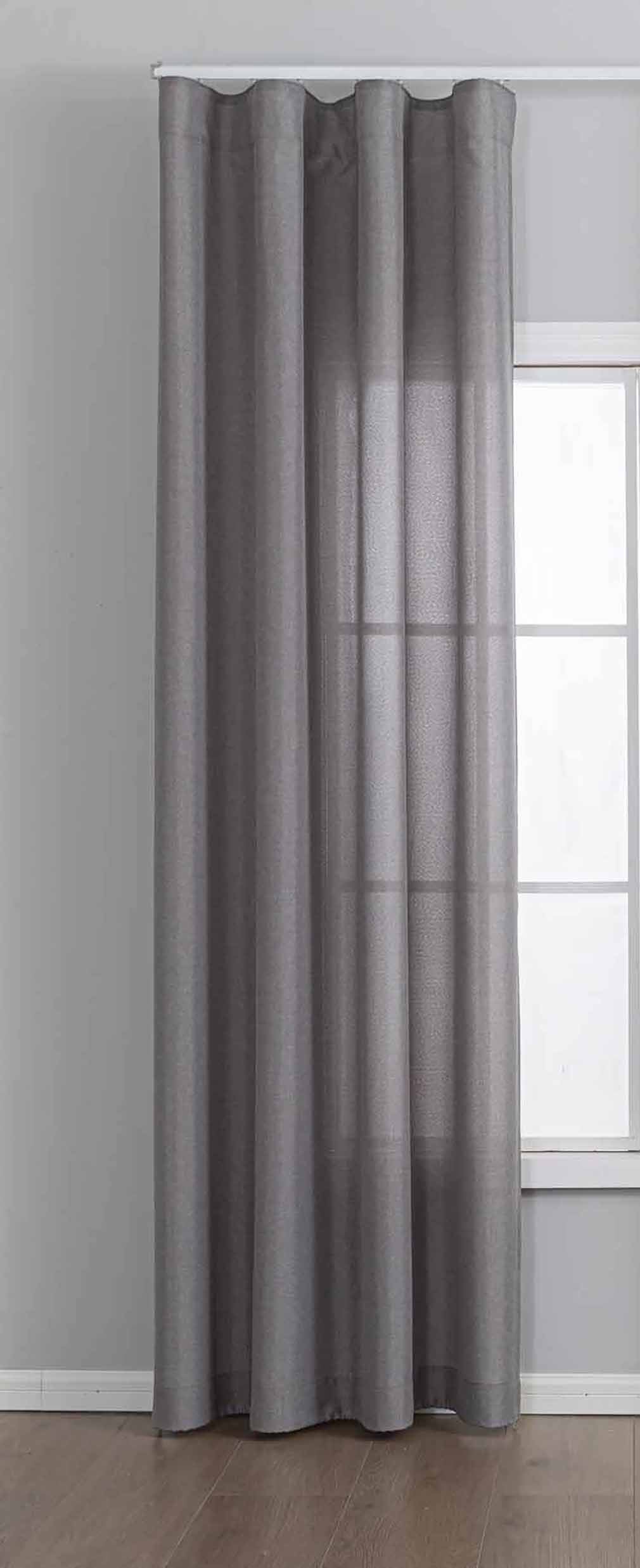 Vorhang Cationic mit Wellenband »Wien« 1:2 Wellenband Bleibandabschluß Knitterarm Wellenfall 2025110
