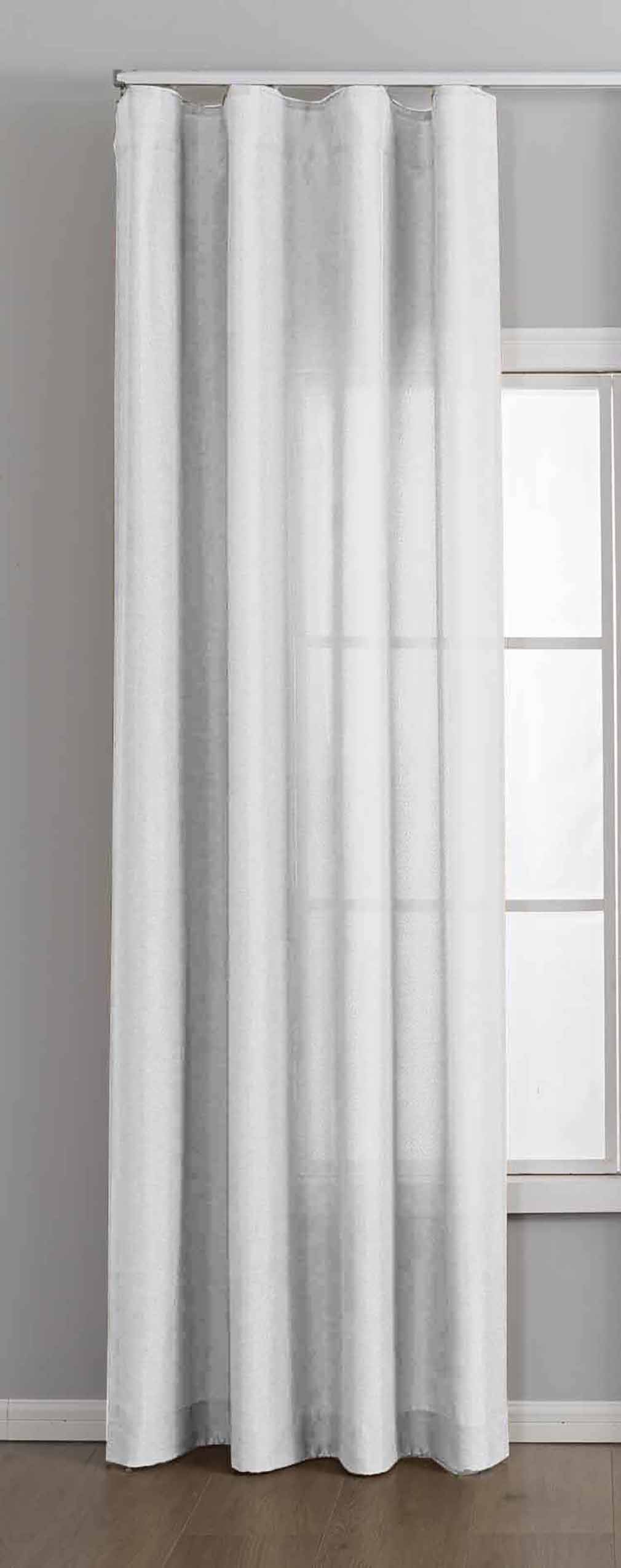 Vorhang Cationic mit Wellenband »Wien« 1:2 Wellenband Bleibandabschluß Knitterarm Wellenfall 2025110