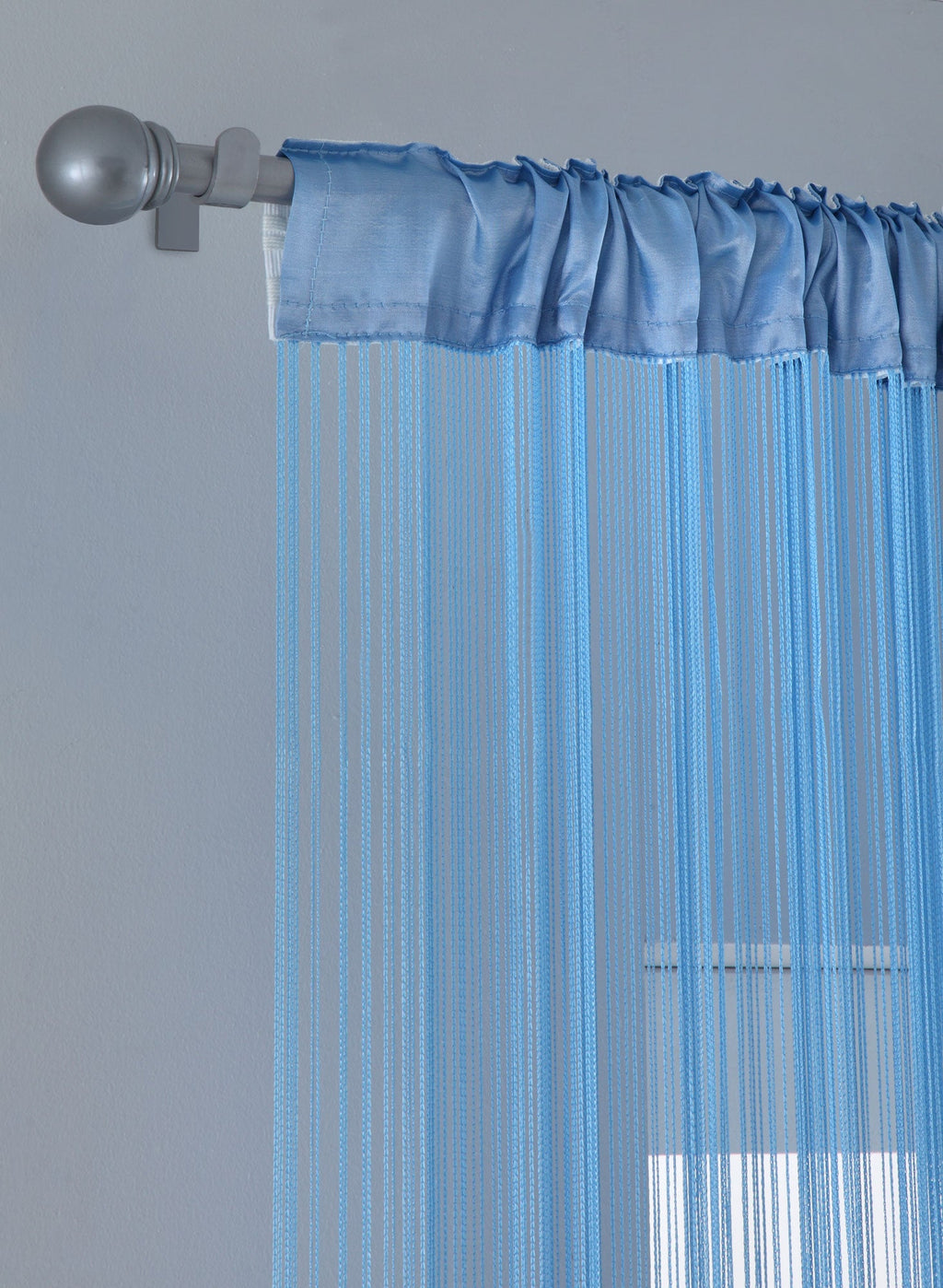 2er Set Fadengardine  mit Tunneldurchzug und eingenähtem Kräuselband, geeignet für Gardinenstangen und Gardinenschienen Fadenvorhänge Fadenstores Raumteiler 20303CN2