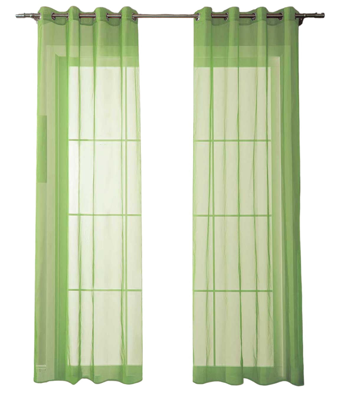 2er Set Ösenvorhänge Transparent »Uni« Gardine Stores Vorhang Ösen Bleibandabschluß Wohnzimmer 20332-cn2