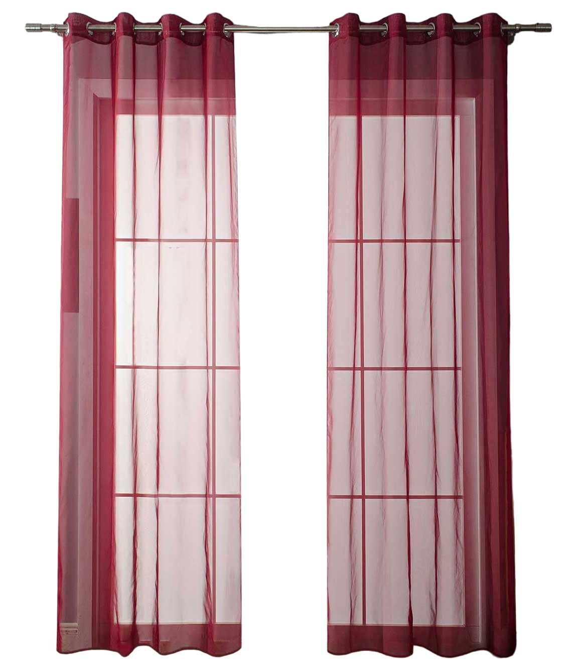 2er Set Ösenvorhänge Transparent »Uni« Gardine Stores Vorhang Ösen Bleibandabschluß Wohnzimmer 20332-cn2