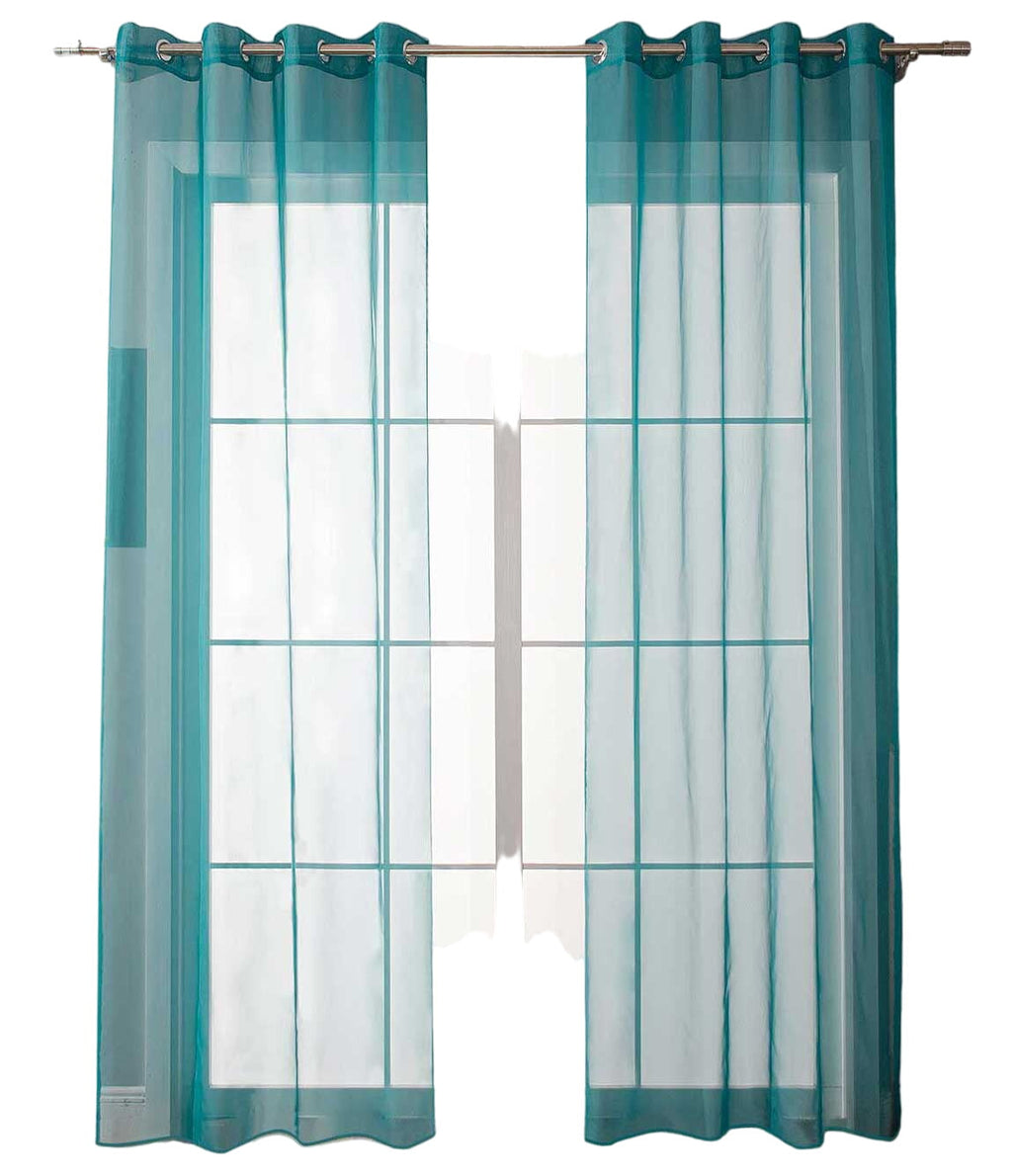 2er Set Ösenvorhänge Transparent »Uni« Gardine Stores Vorhang Ösen Bleibandabschluß Wohnzimmer 20332-cn2