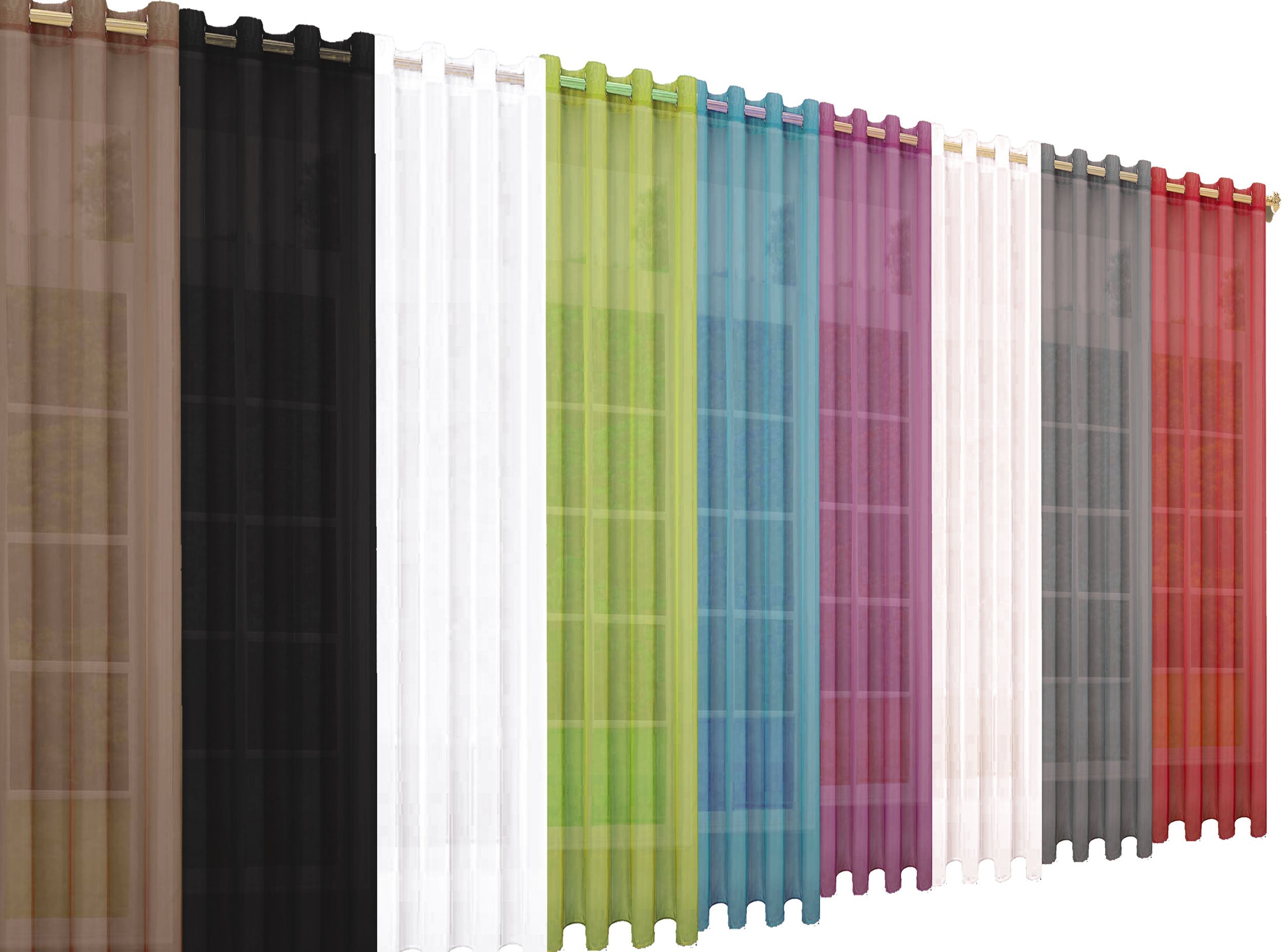 2er-Pack Ösen Gardinen Transparent Vorhang Set Wohnzimmer Voile Ösenvorhang Bleibandabschluß 203322