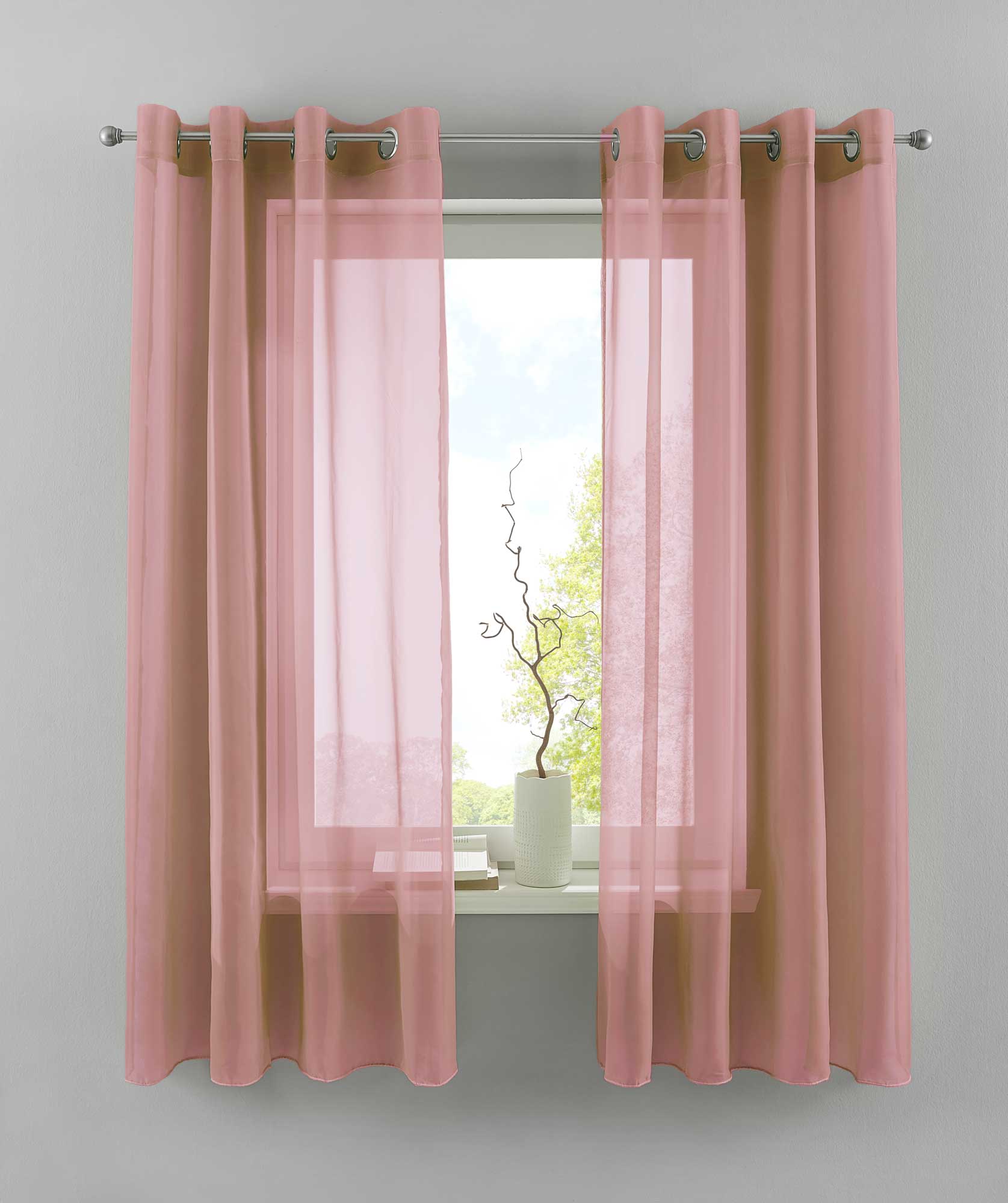 2er Set Ösengardinen Transparent »Basel« Gardine Bleiband Store Vorhang 20332TR2