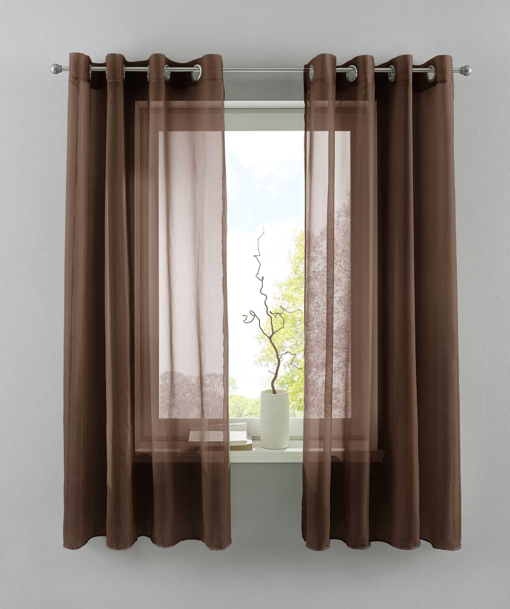 2er Set Ösengardinen Transparent »Basel« Gardine Bleiband Store Vorhang 20332TR2