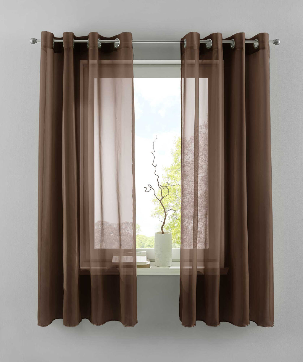2er Set Ösengardinen Transparent »Basel« Gardine Bleiband Store Vorhang 20332TR2