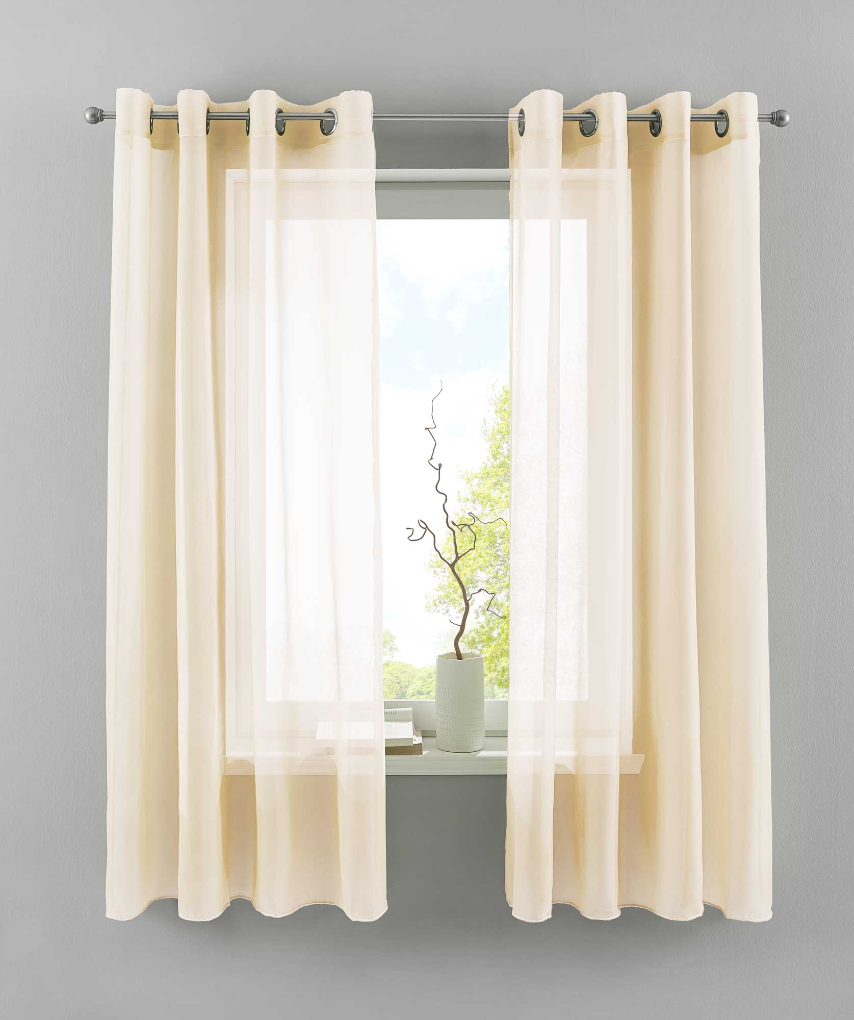 2er Set Ösengardinen Transparent »Basel« Gardine Bleiband Store Vorhang 20332TR2