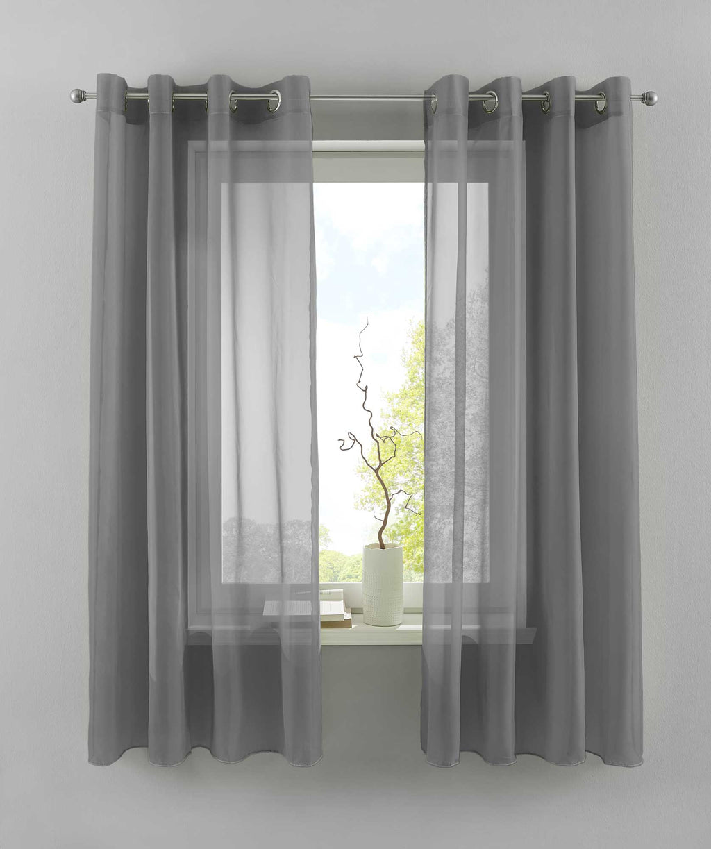 2er Set Ösengardinen Transparent »Basel« Gardine Bleiband Store Vorhang 20332TR2