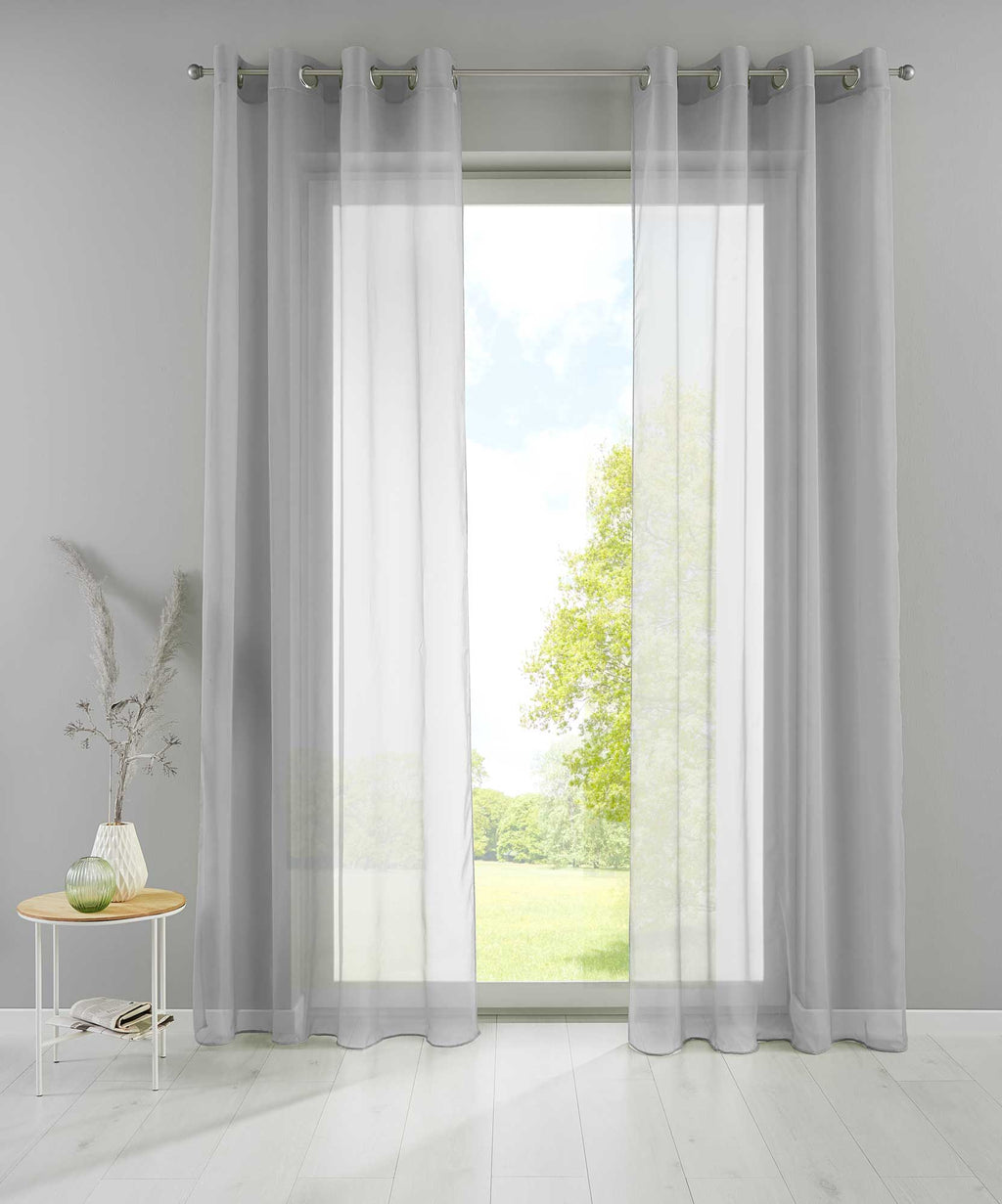 2er Set Ösengardinen Transparent »Basel« Gardine Bleiband Store Vorhang 20332TR2