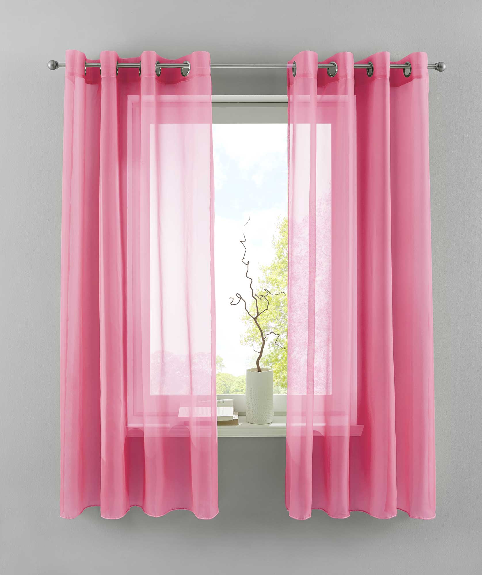 2er Set Ösengardinen Transparent »Basel« Gardine Bleiband Store Vorhang 20332TR2