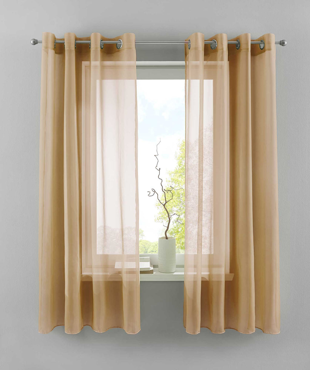2er Set Ösengardinen Transparent »Basel« Gardine Bleiband Store Vorhang 20332TR2