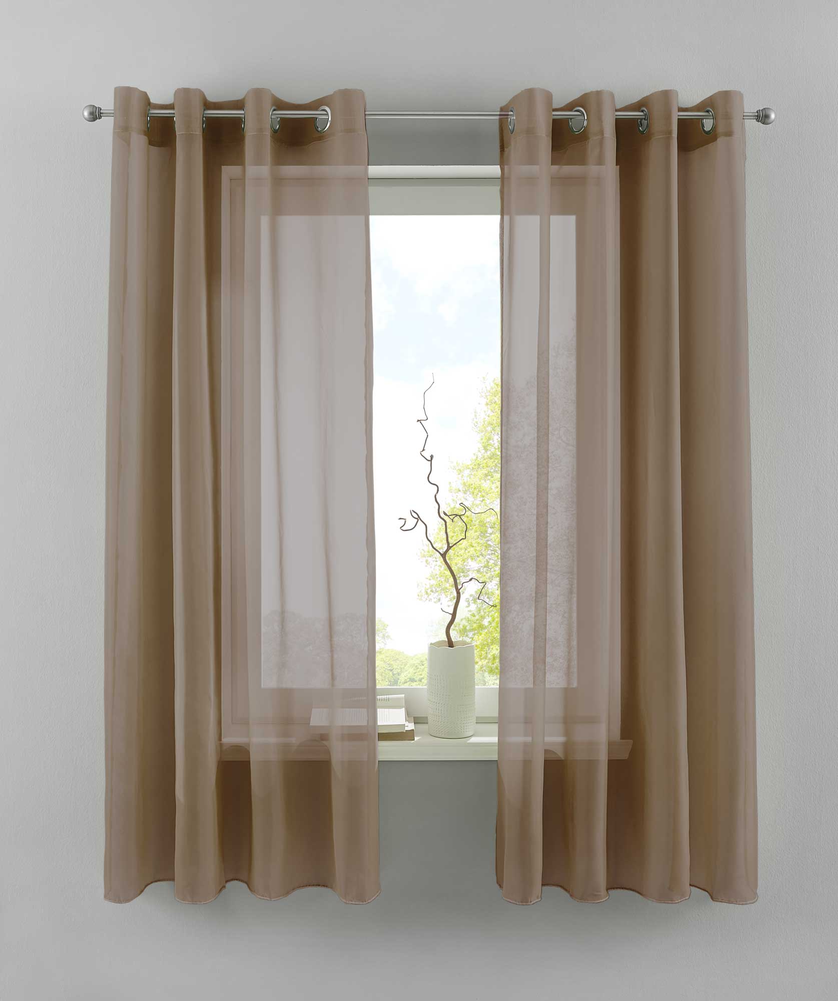 2er Set Ösengardinen Transparent »Basel« Gardine Bleiband Store Vorhang 20332TR2