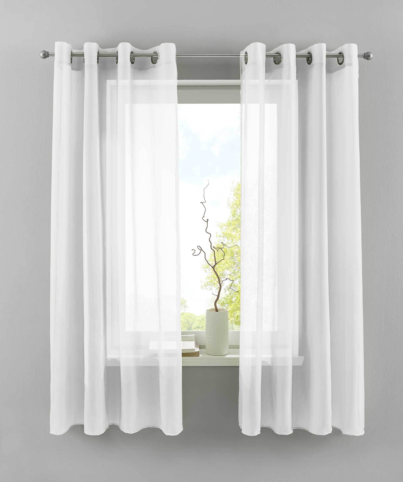 2er Set Ösengardinen Transparent »Basel« Gardine Bleiband Store Vorhang 20332TR2