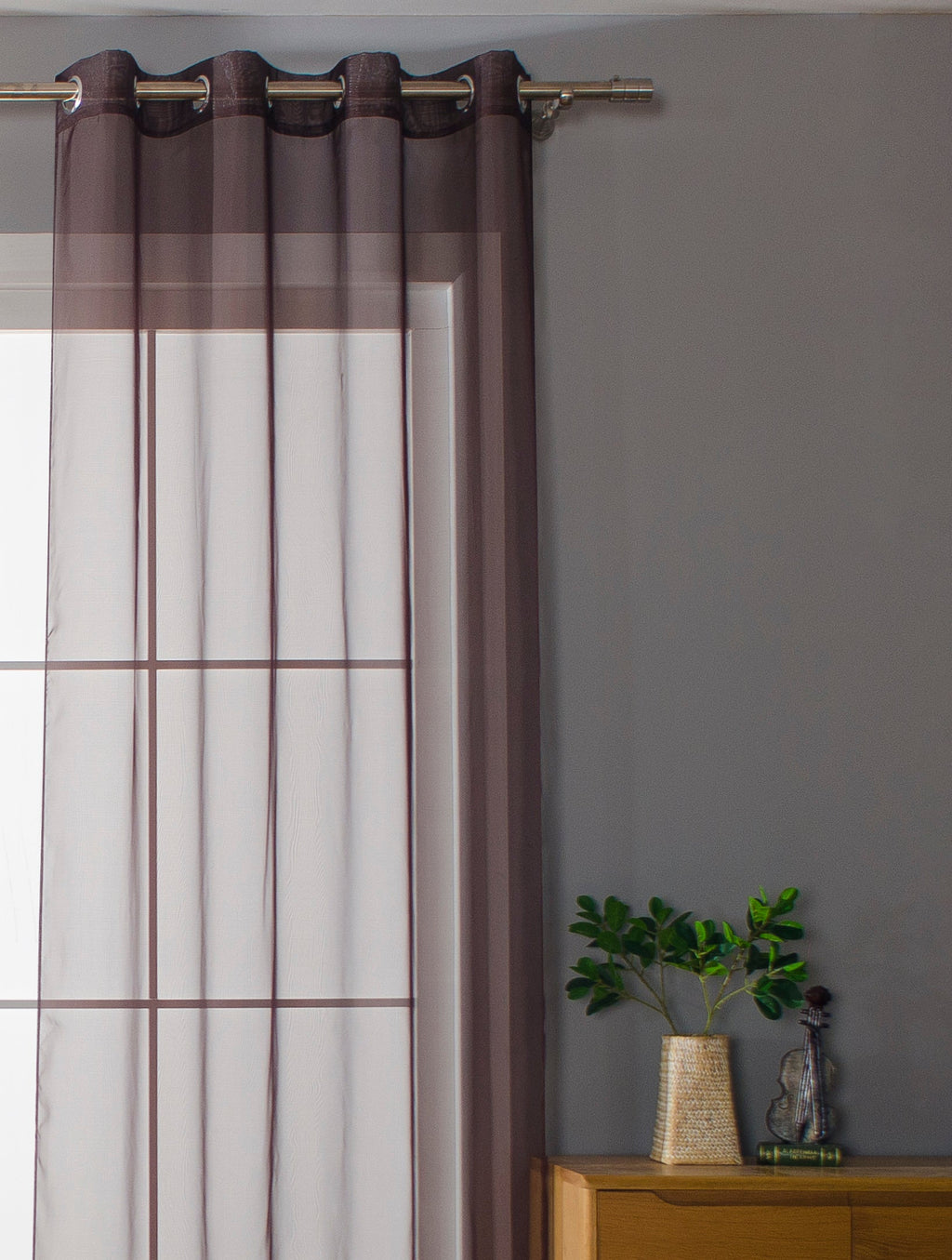 2er-Pack Ösen Gardinen Transparent Vorhang Set Wohnzimmer Voile Ösenvorhang Bleibandabschluß 203322