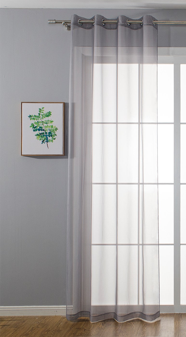 2er-Pack Ösen Gardinen Transparent Vorhang Set Wohnzimmer Voile Ösenvorhang Bleibandabschluß 203322