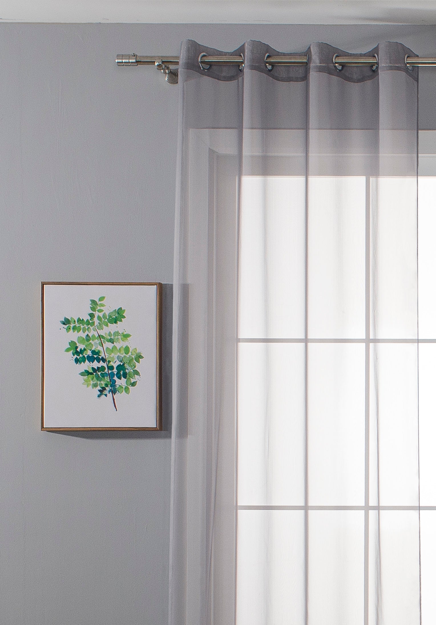 2er-Pack Ösen Gardinen Transparent Vorhang Set Wohnzimmer Voile Ösenvorhang Bleibandabschluß 203322