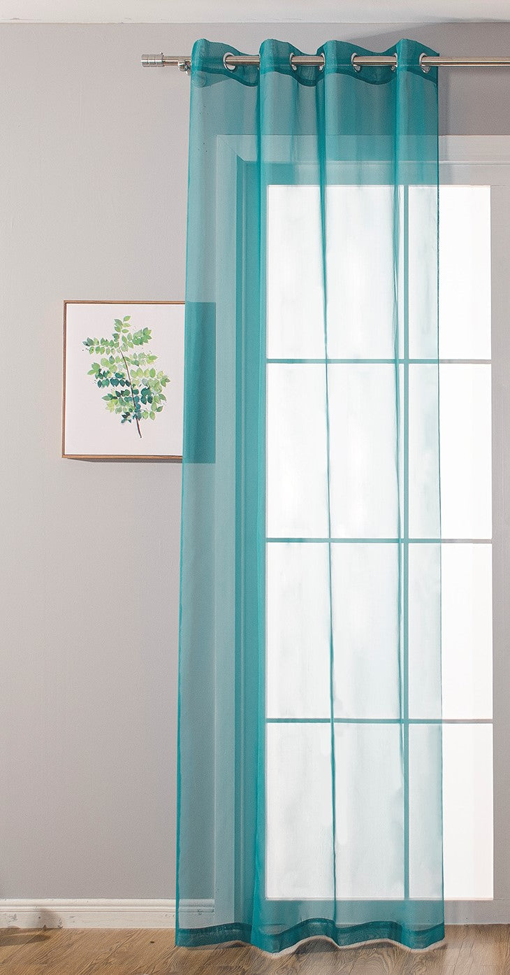 2er-Pack Ösen Gardinen Transparent Vorhang Set Wohnzimmer Voile Ösenvorhang Bleibandabschluß 203322